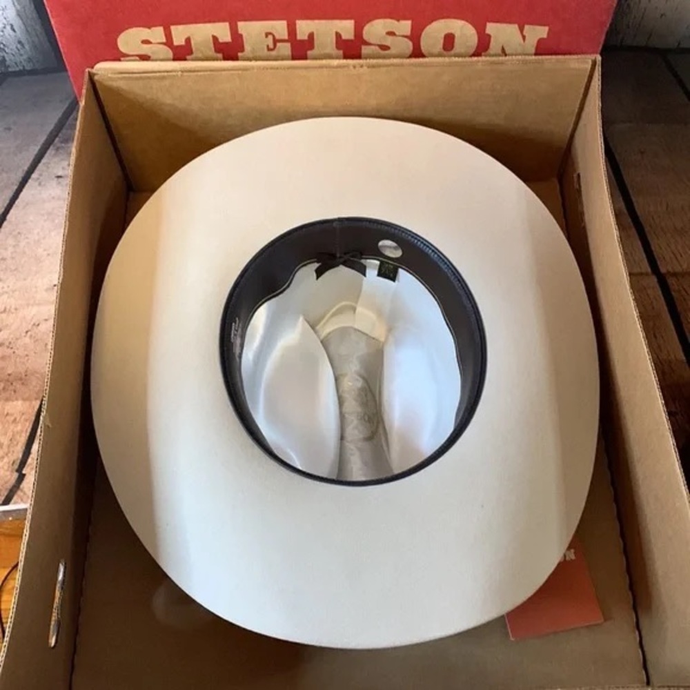 Vintage Stetson D4 Ranch Tan 4” Brim Cowboy Hat Size 7 1/4 MADE in USA PRICE… - Picture 6 of 16